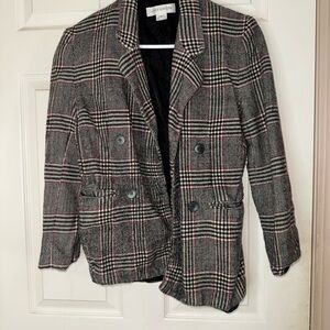 Plaid Double-Breasted Women's Jacket